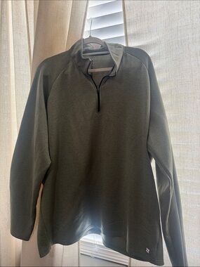 ZELOS Olive Green Quarter-Zip Pullover